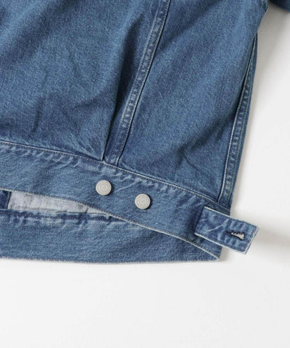 無領寬鬆牛仔夾克