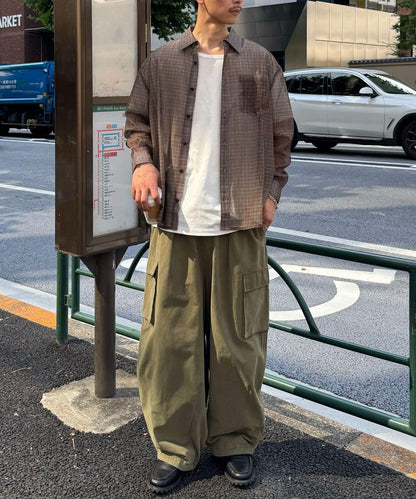 網眼拼花長袖襯衫