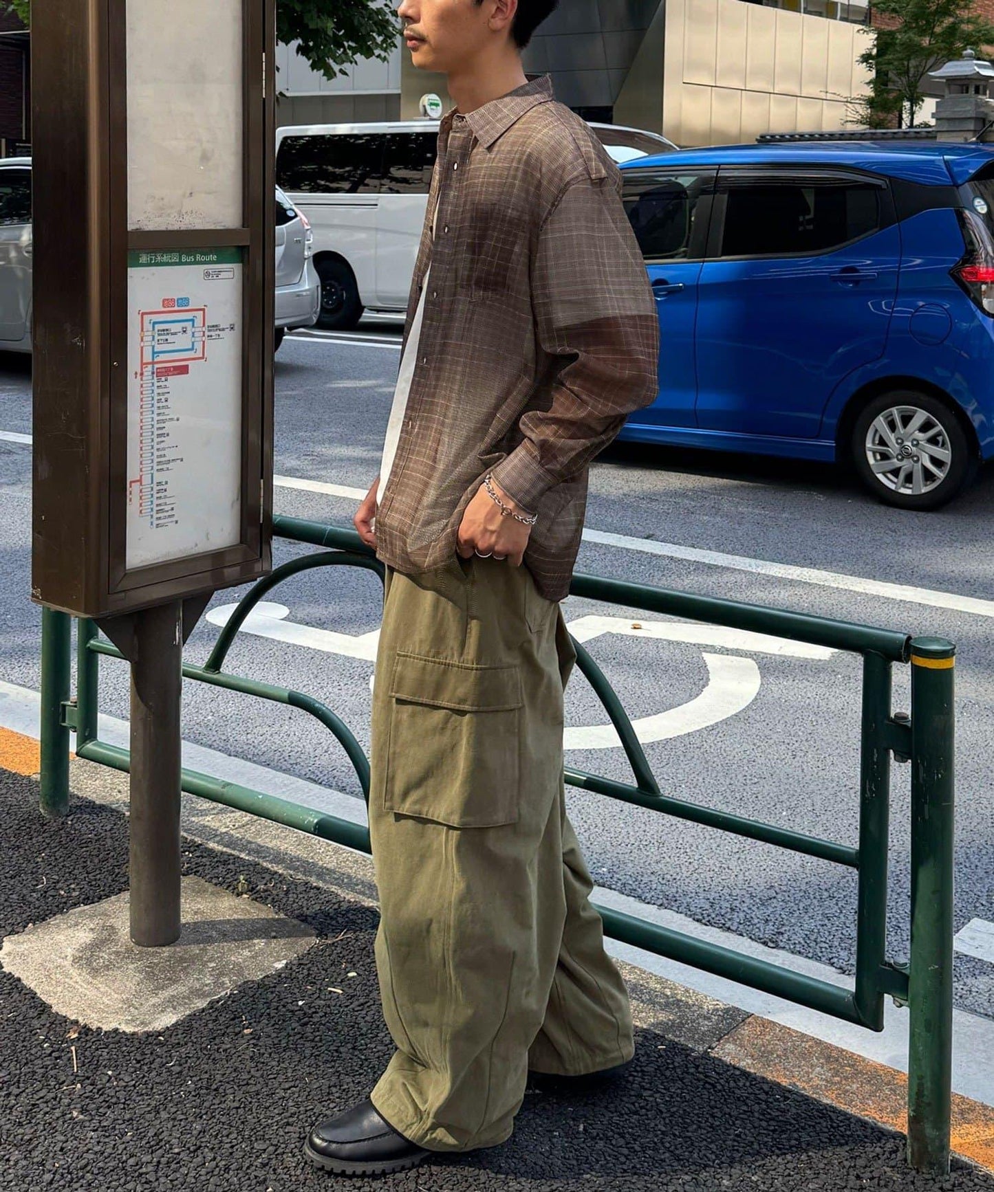 網眼拼花長袖襯衫