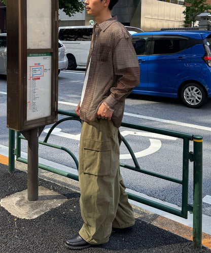 網眼拼花長袖襯衫