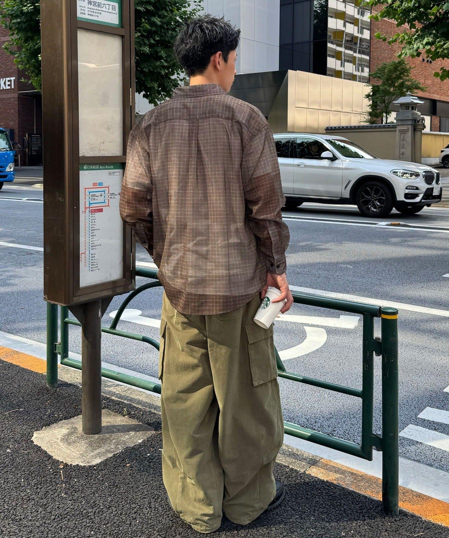 網眼拼花長袖襯衫