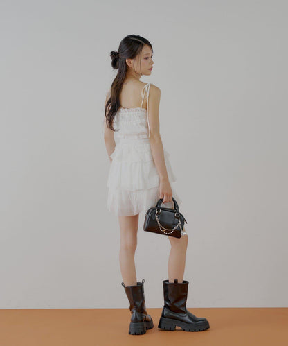 透膚蕾絲 裹胸背心短褲 套裝