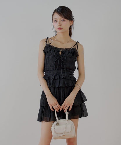 透膚蕾絲 裹胸背心短褲 套裝