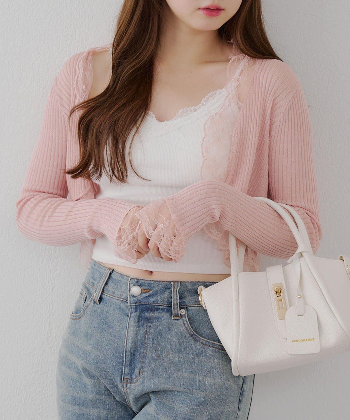 麻質觸感露肩開衫