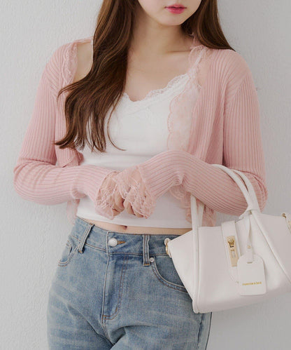 麻質觸感露肩開衫