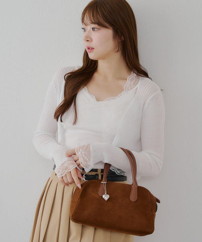 麻質觸感露肩開衫