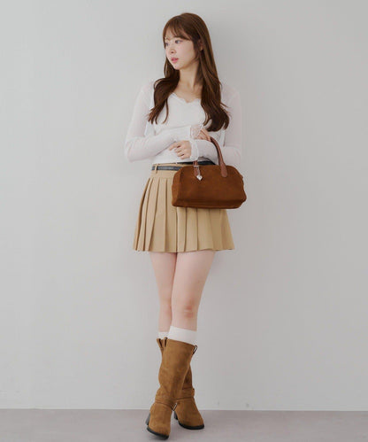 麻質觸感露肩開衫