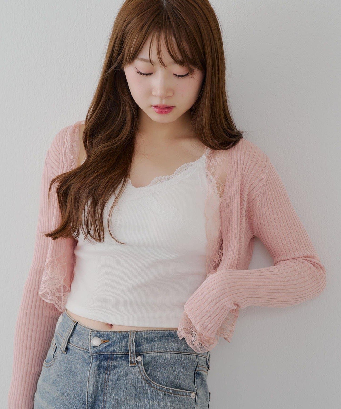 麻質觸感露肩開衫