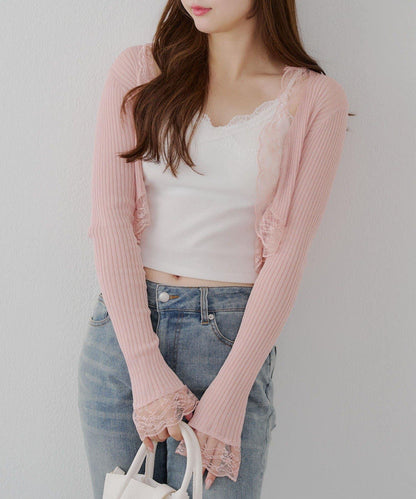 麻質觸感露肩開衫