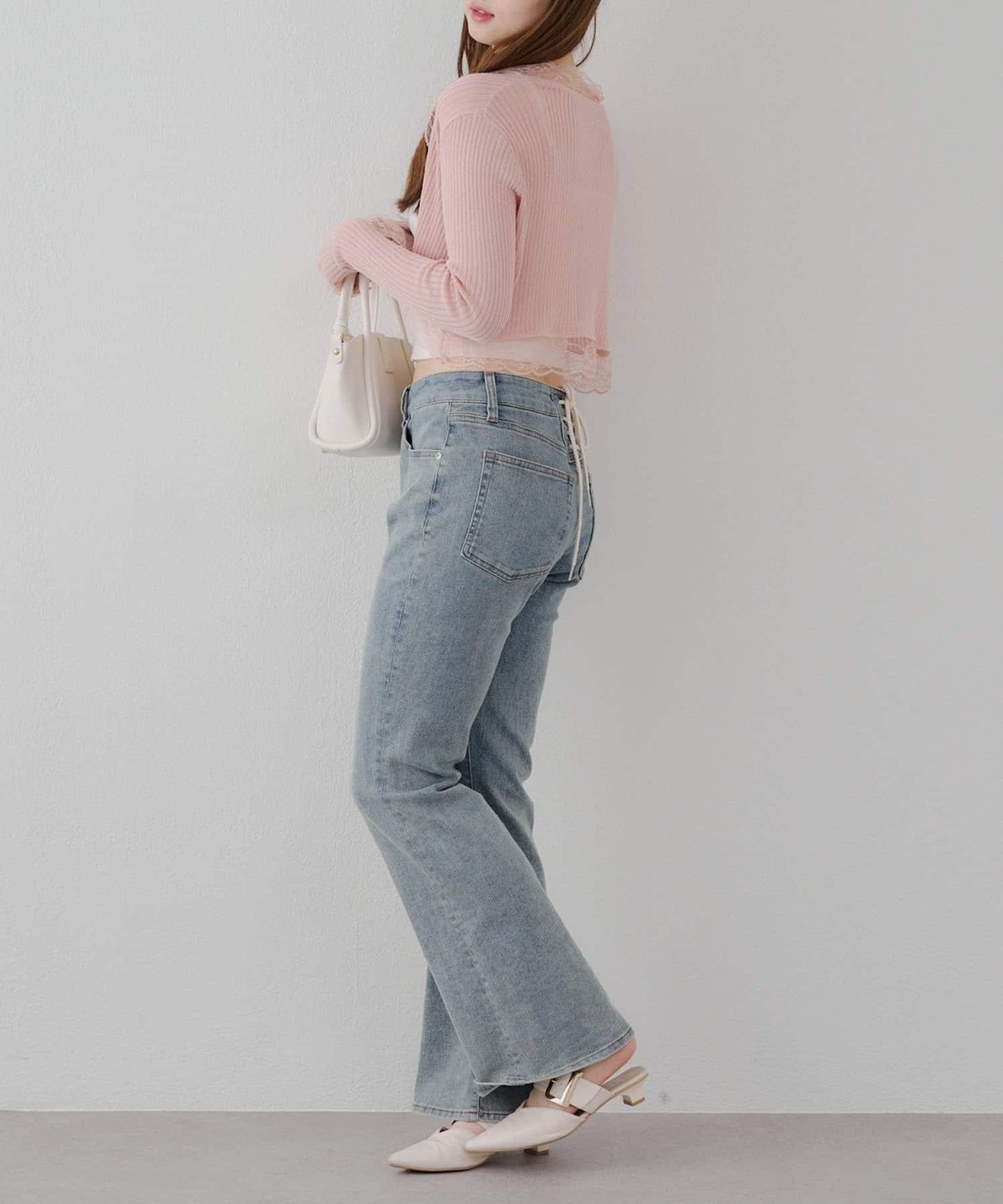 麻質觸感露肩開衫