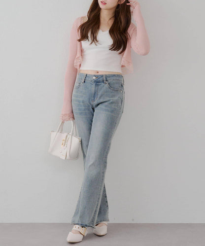 麻質觸感露肩開衫