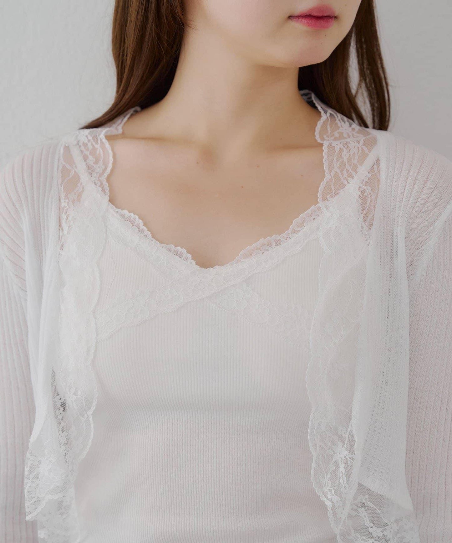 麻質觸感露肩開衫