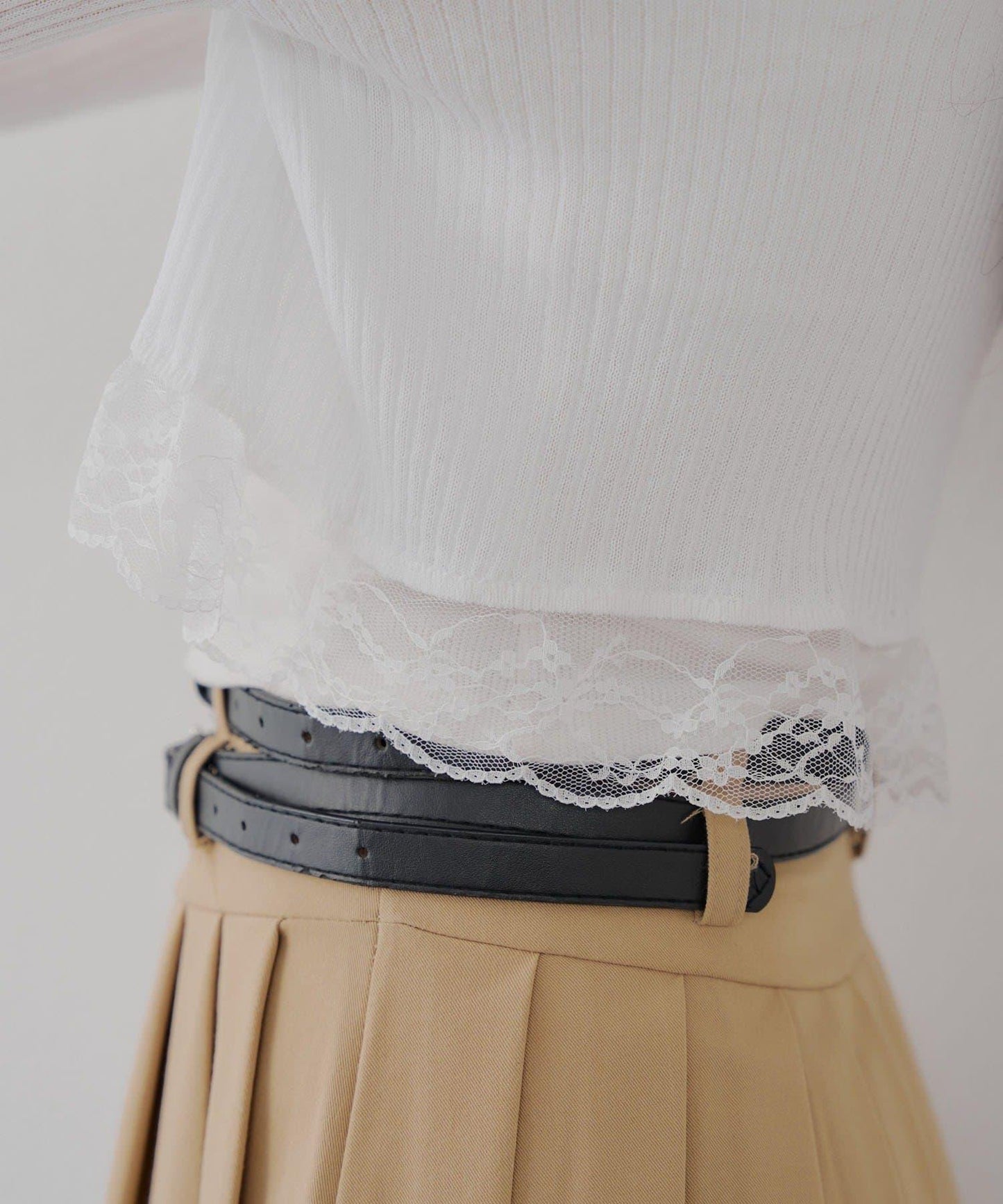 麻質觸感露肩開衫