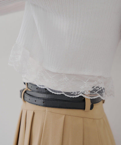 麻質觸感露肩開衫