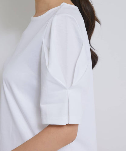 褶袖設計 針織上衣