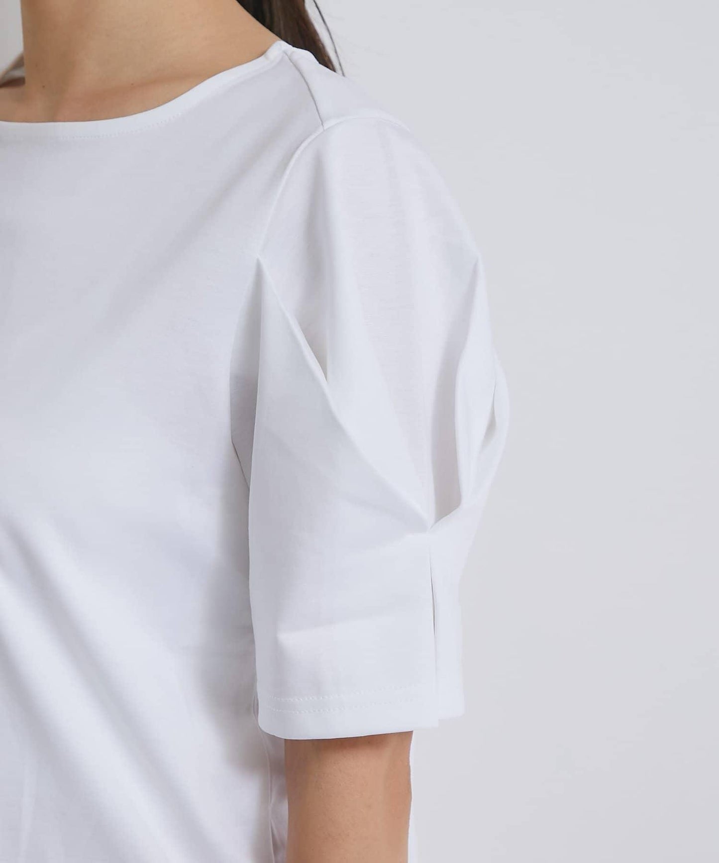 褶袖設計 針織上衣