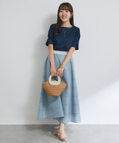 褶袖設計 針織上衣