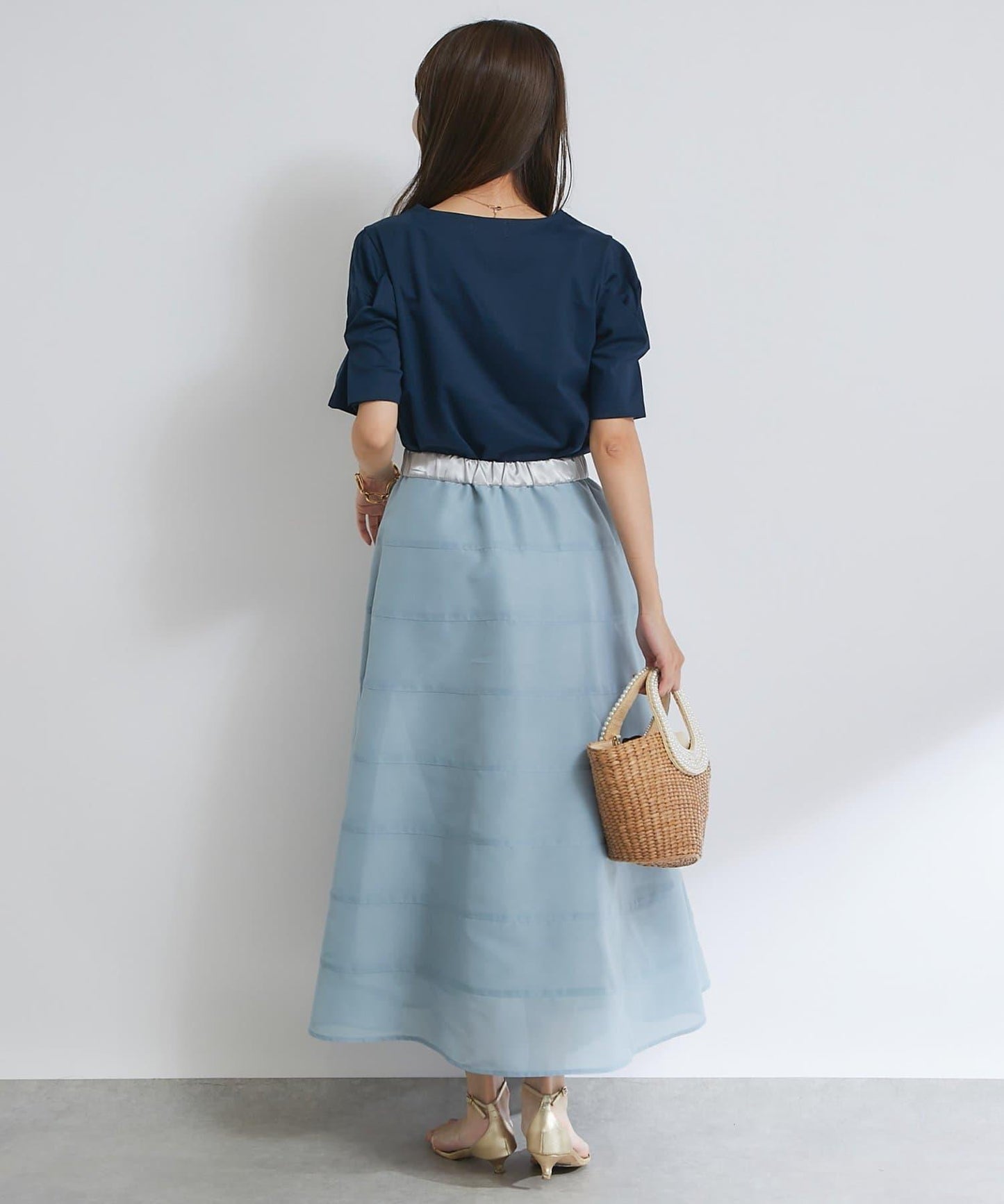 褶袖設計 針織上衣