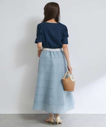 褶袖設計 針織上衣