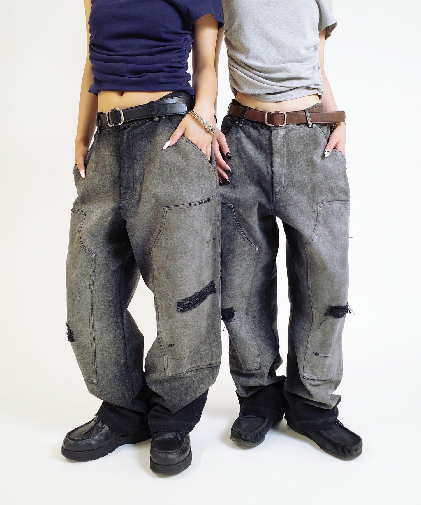 【來自復古風】錯誤的鴨子雙膝工裝褲