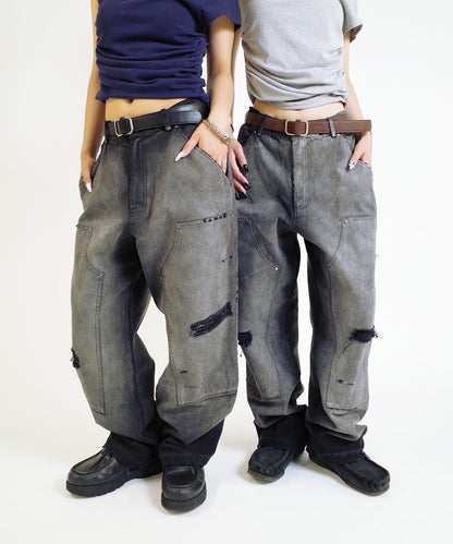 【來自復古風】錯誤的鴨子雙膝工裝褲