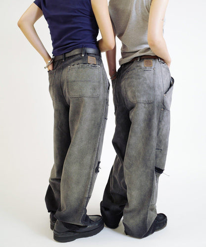 【來自復古風】錯誤的鴨子雙膝工裝褲