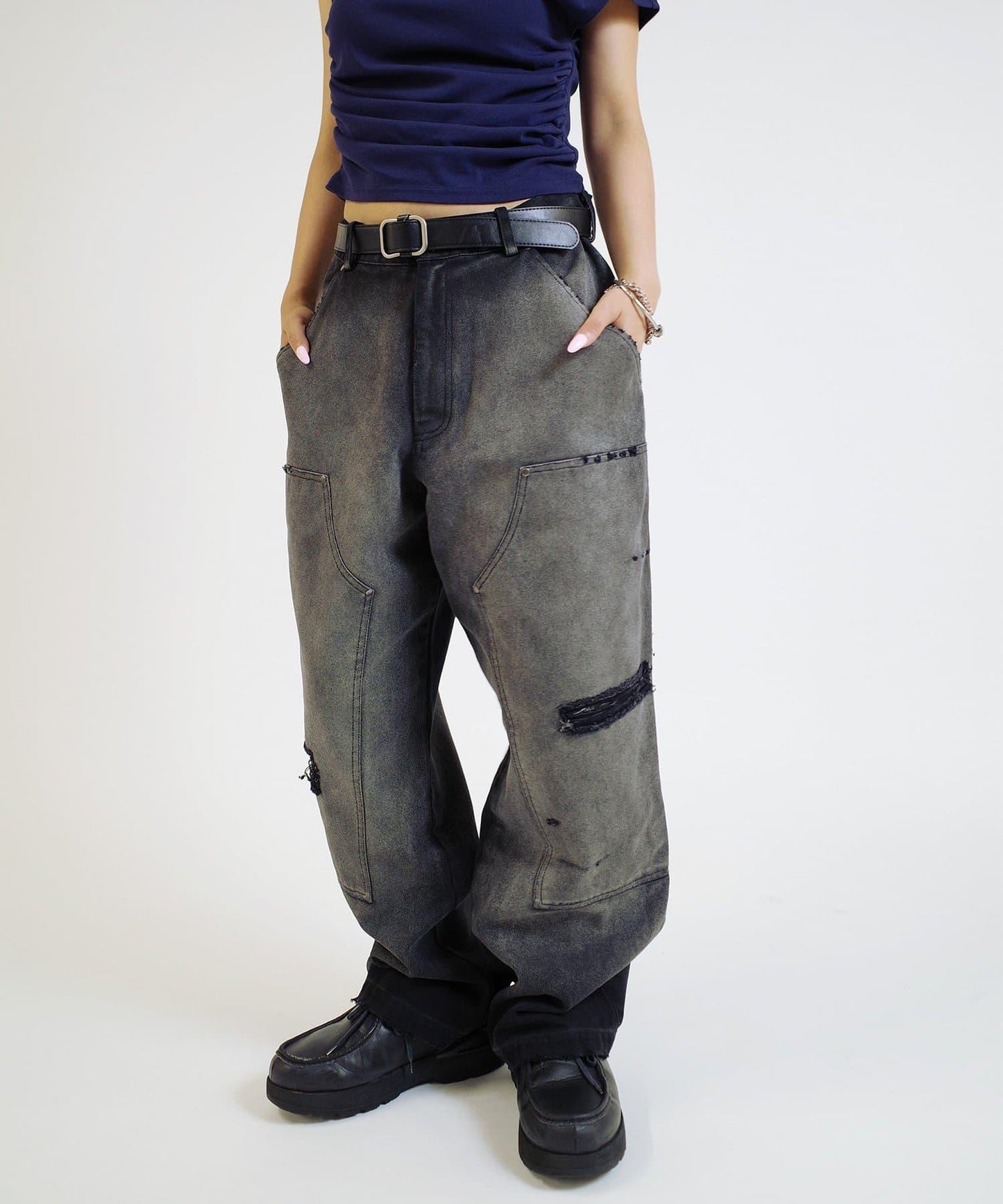 【來自復古風】錯誤的鴨子雙膝工裝褲