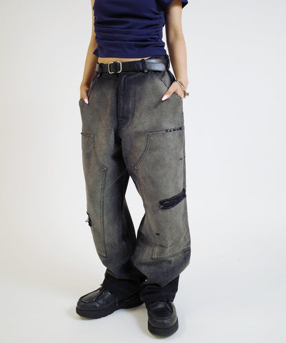 【來自復古風】錯誤的鴨子雙膝工裝褲