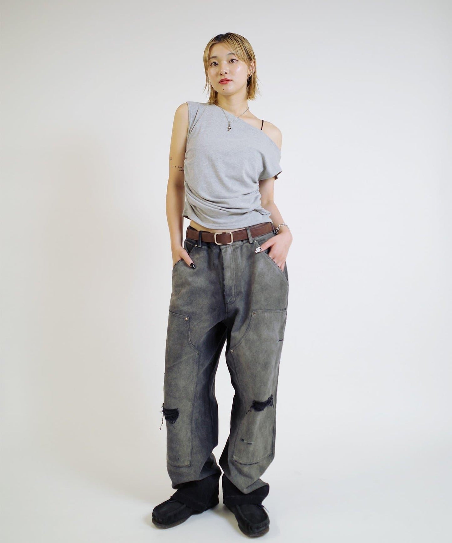 【來自復古風】錯誤的鴨子雙膝工裝褲