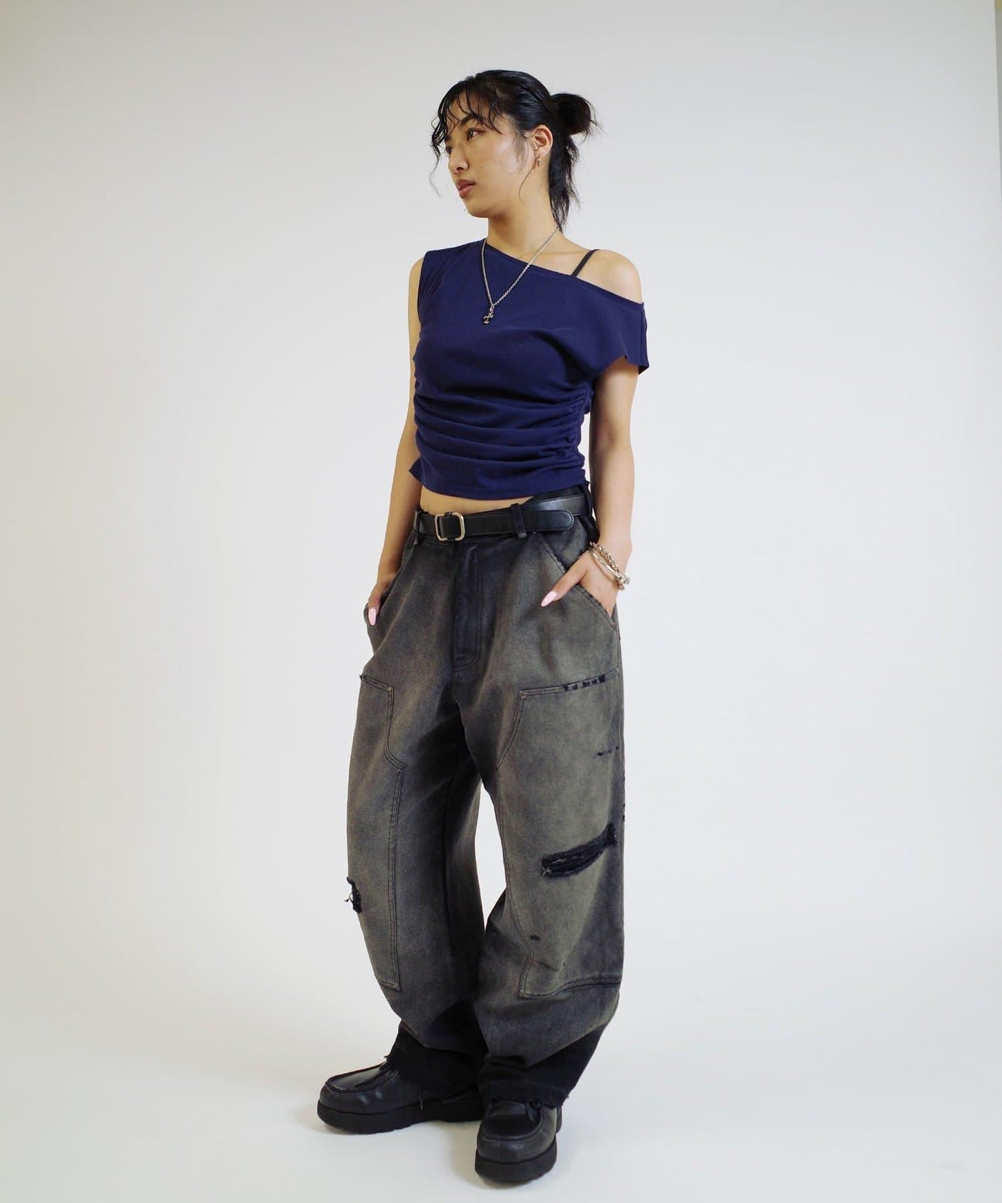 【來自復古風】錯誤的鴨子雙膝工裝褲