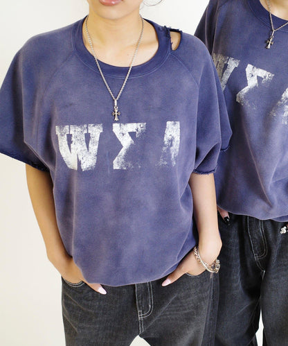 【來自復古風】錯誤破損短袖衛衣 / 2種尺寸