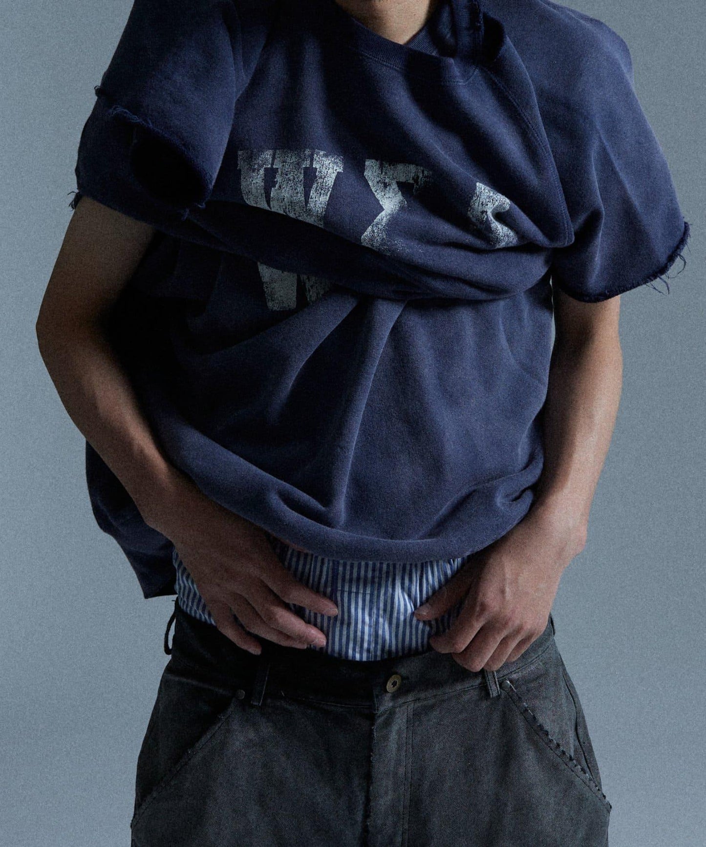 【來自復古風】錯誤破損短袖衛衣 / 2種尺寸