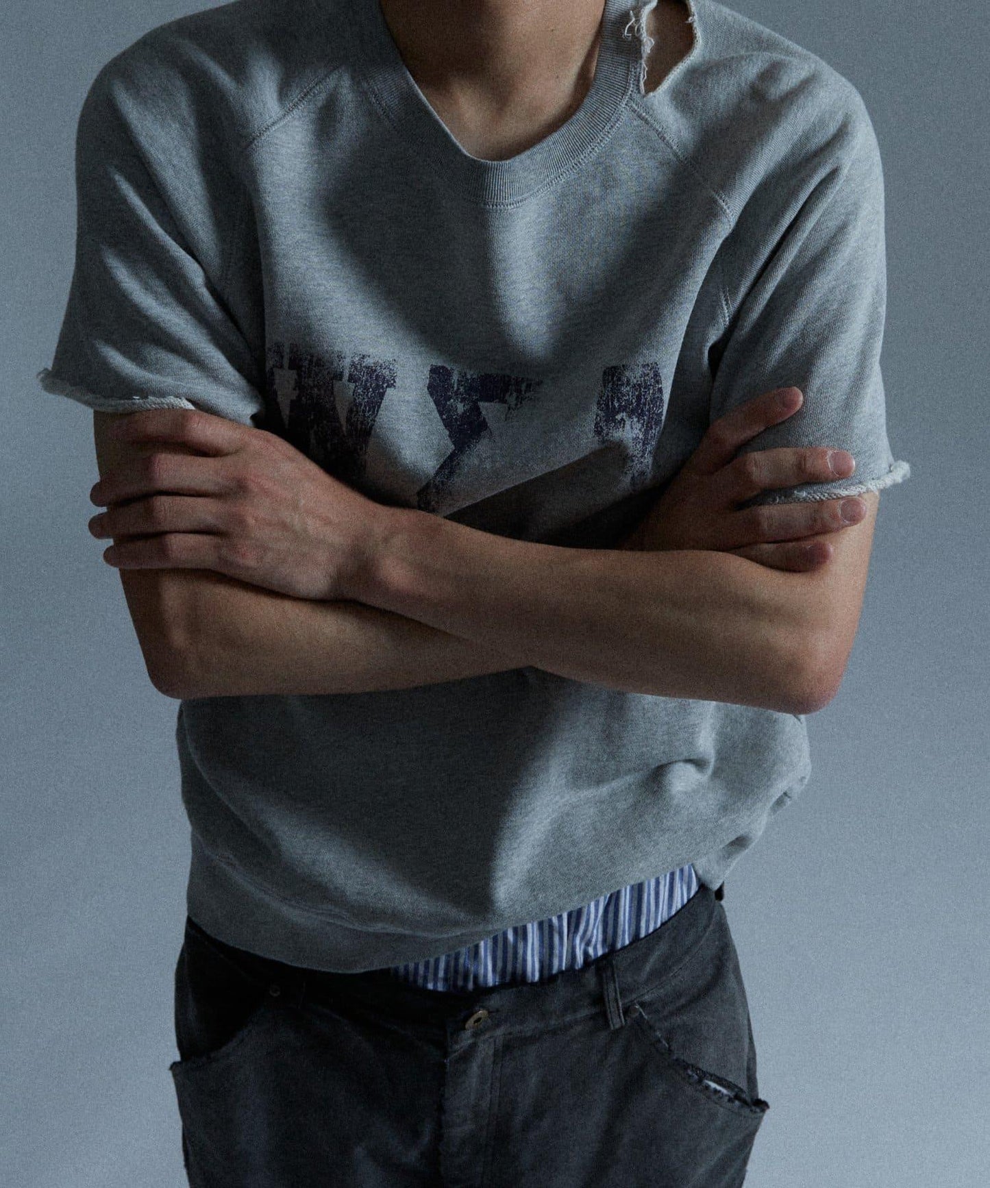 【來自復古風】錯誤破損短袖衛衣 / 2種尺寸