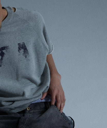 【來自復古風】錯誤破損短袖衛衣 / 2種尺寸