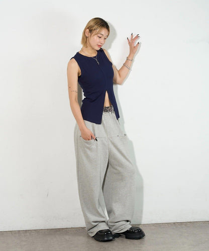 WHO'S WHO gallery 開叉羅紋無袖上衣