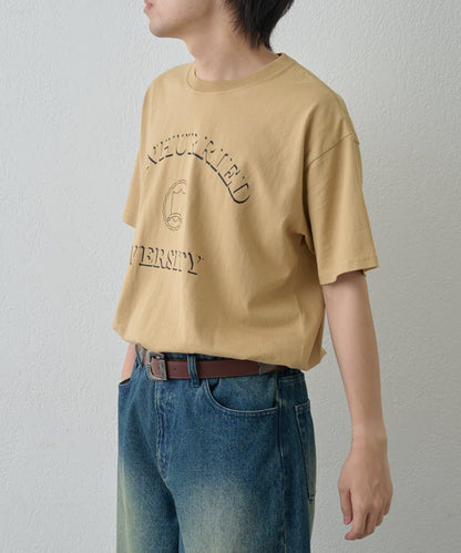 簡約大學印花T恤