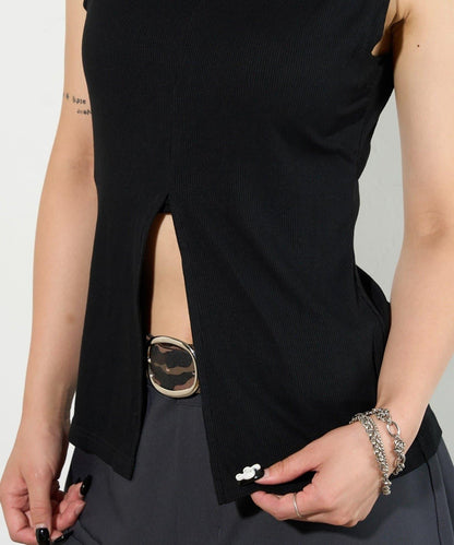 WHO'S WHO gallery 開叉羅紋無袖上衣