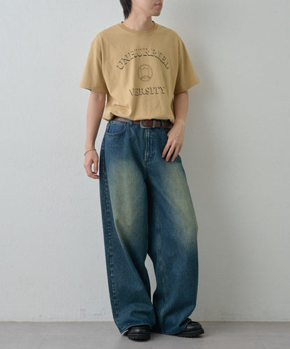 簡約大學印花T恤