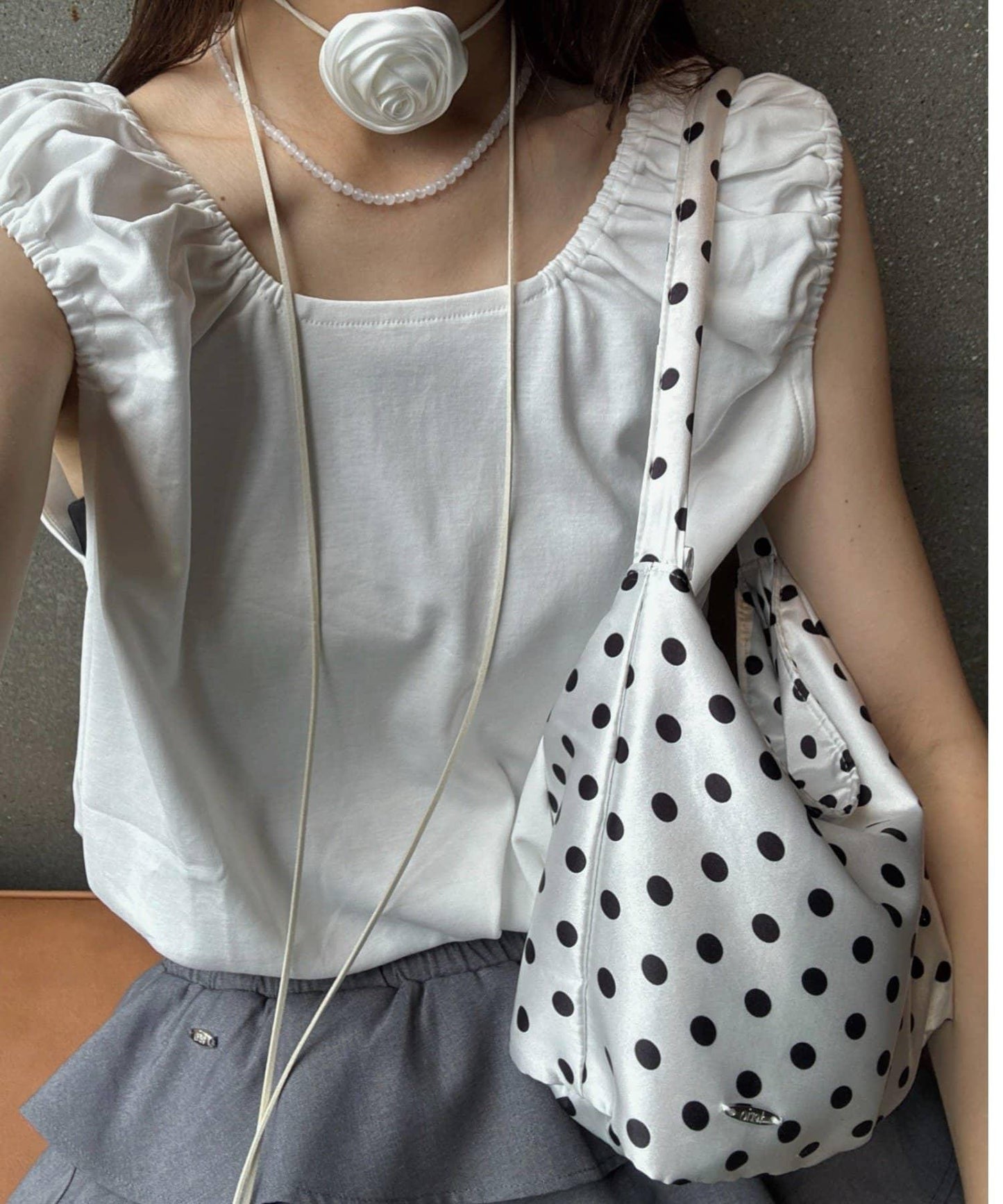 【CIAOPANIC TYPY】帶玫瑰吊墜緞面包