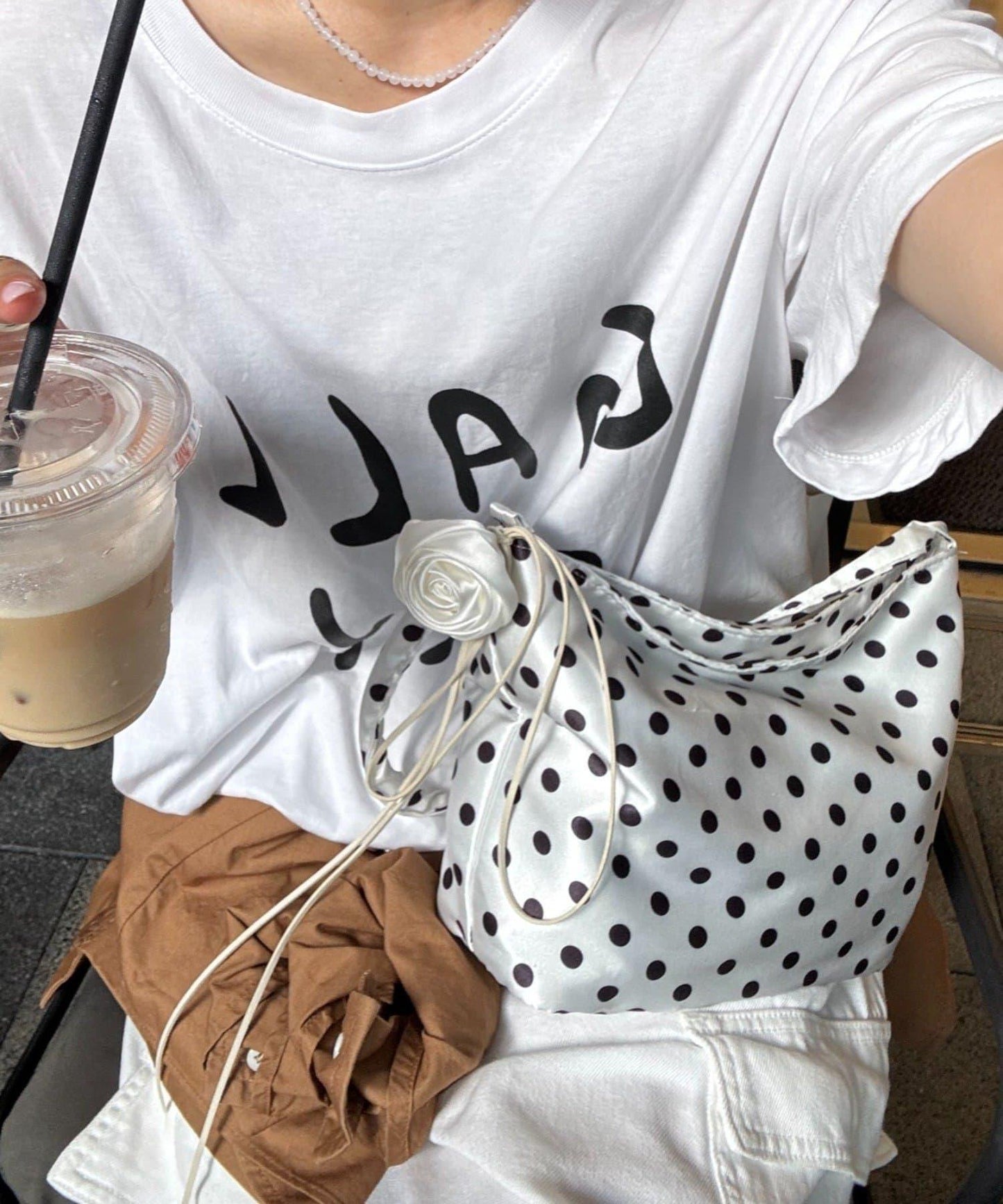 【CIAOPANIC TYPY】帶玫瑰吊墜緞面包