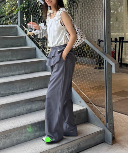 【CIAOPANIC TYPY】帶荷葉邊西裝褲