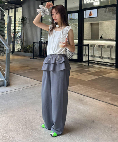 【CIAOPANIC TYPY】帶荷葉邊西裝褲