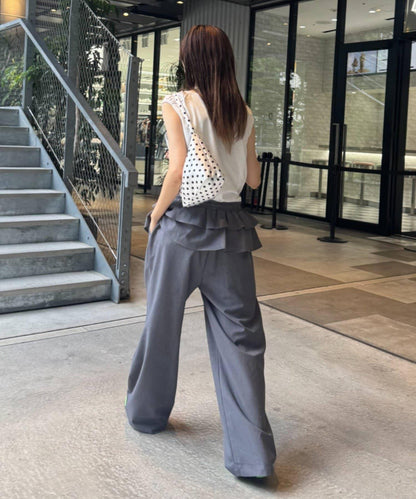 【CIAOPANIC TYPY】帶荷葉邊西裝褲