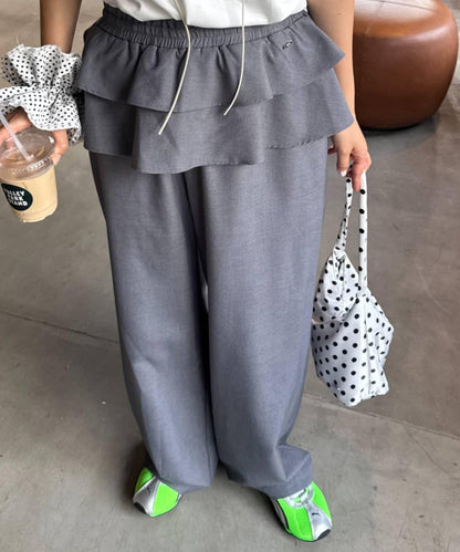 【CIAOPANIC TYPY】帶荷葉邊西裝褲