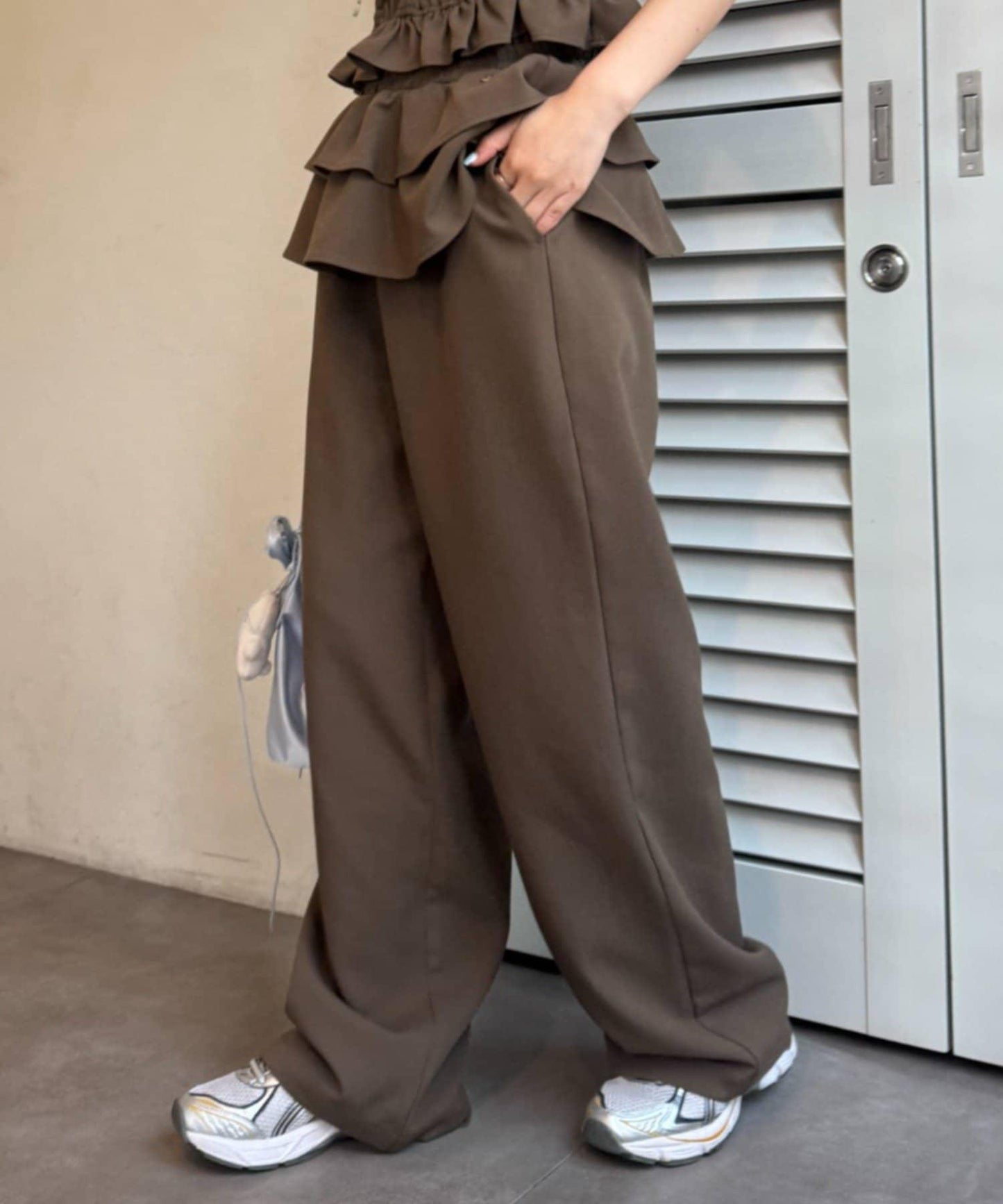 【CIAOPANIC TYPY】帶荷葉邊西裝褲