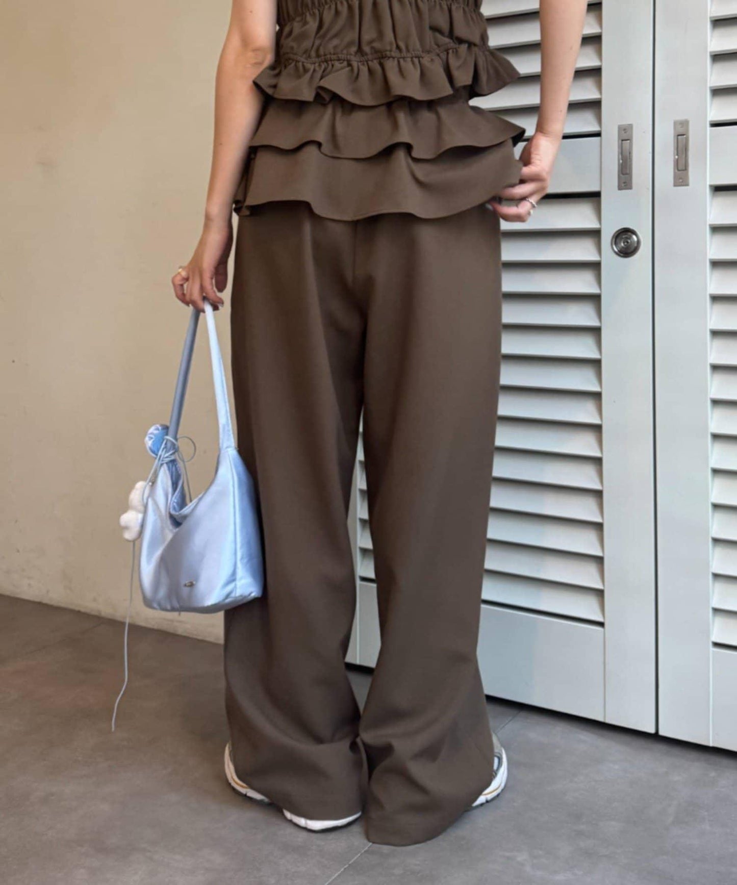 【CIAOPANIC TYPY】帶荷葉邊西裝褲