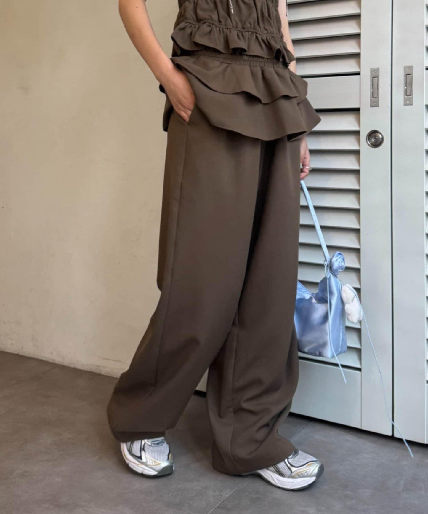 【CIAOPANIC TYPY】帶荷葉邊西裝褲