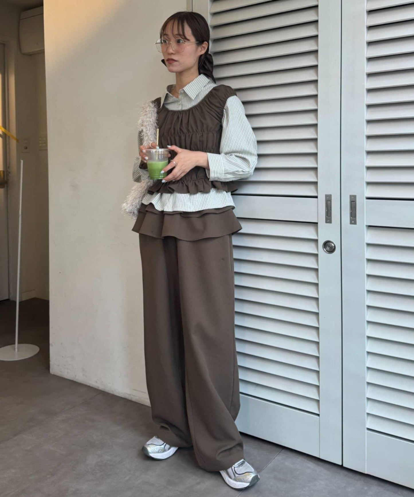 【CIAOPANIC TYPY】帶荷葉邊西裝褲