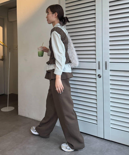 【CIAOPANIC TYPY】帶荷葉邊西裝褲