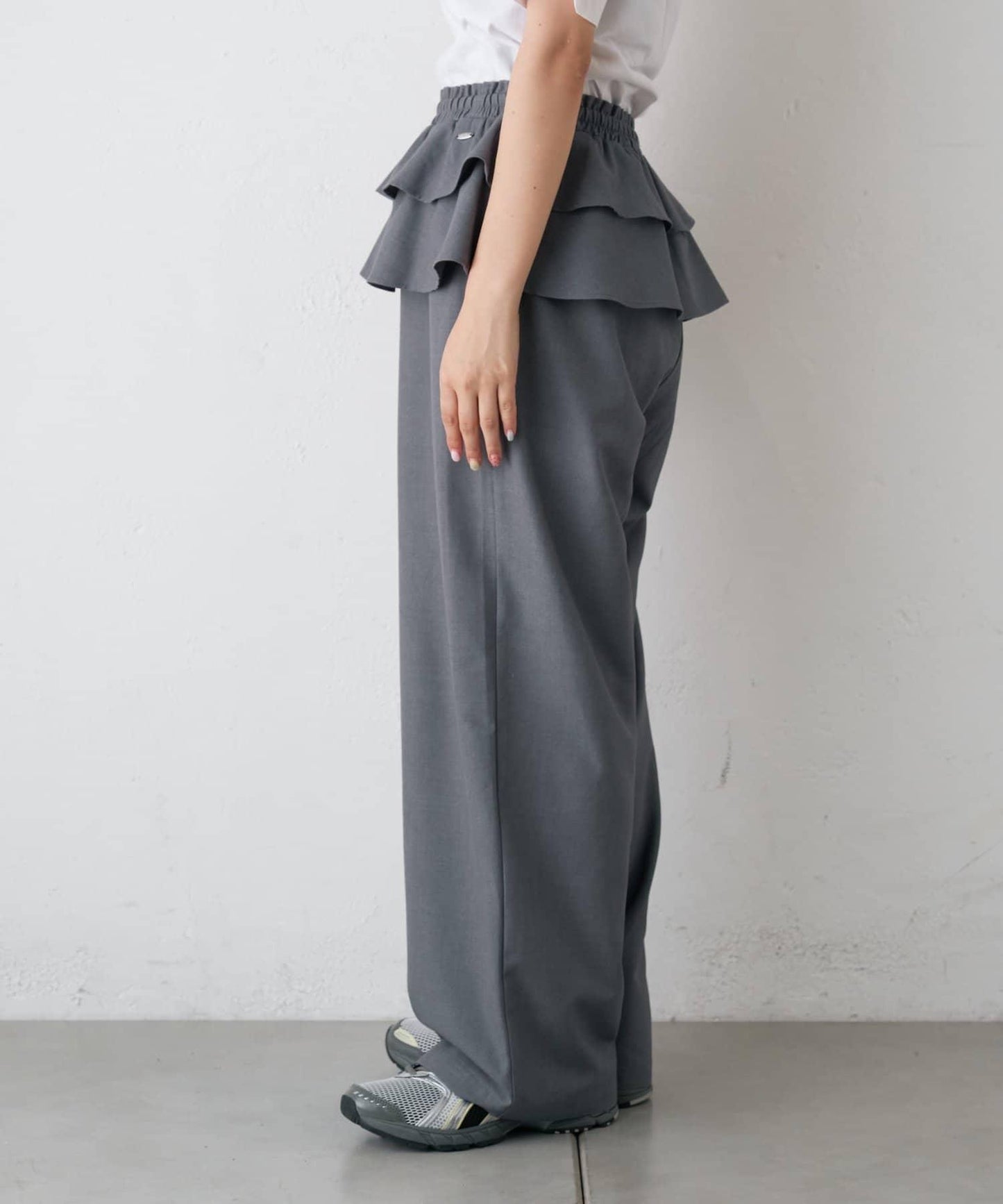 【CIAOPANIC TYPY】帶荷葉邊西裝褲